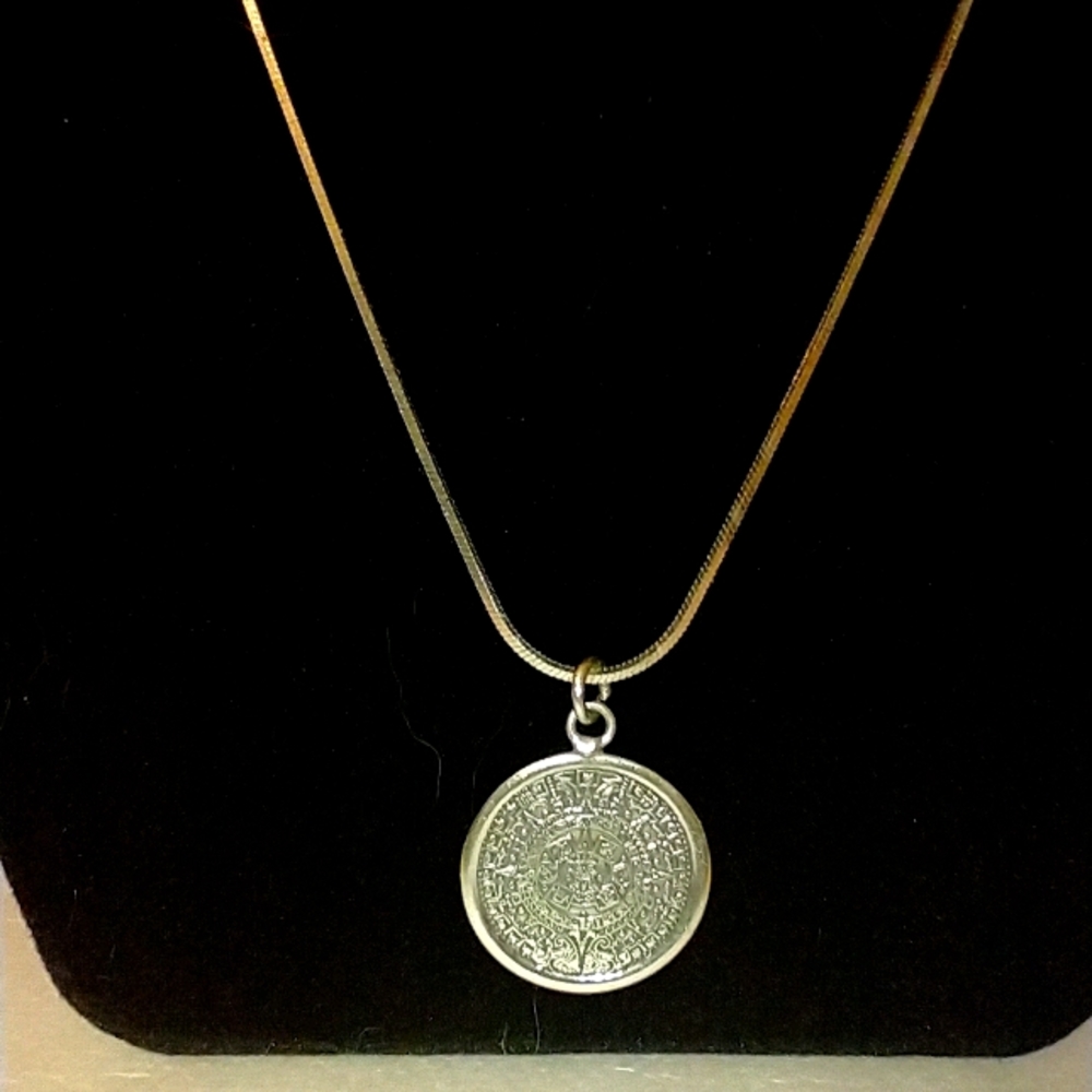 925 silver chain with Maya calendar